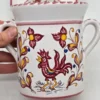 Włoski zestaw ceramiczny pojemnik z podstawką ręcznie malowany kogut