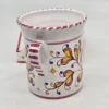 Włoski zestaw ceramiczny pojemnik z podstawką ręcznie malowany kogut