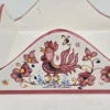 Włoski zestaw ceramiczny pojemnik z podstawką ręcznie malowany kogut