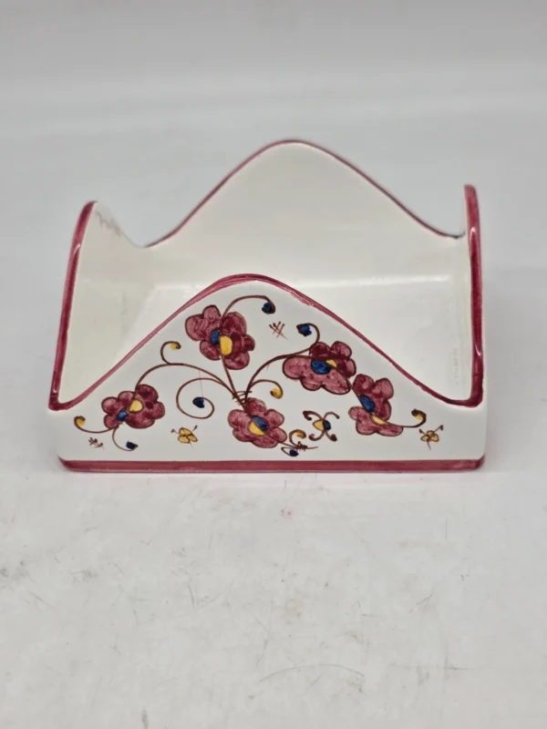 Włoski zestaw ceramiczny pojemnik z podstawką ręcznie malowany kogut