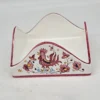 Włoski zestaw ceramiczny pojemnik z podstawką ręcznie malowany kogut
