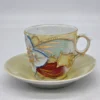 Kolekcjonerska filiżanka ze spodkiem porcelana relief Zum Andenken pamiątkowa