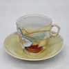 Kolekcjonerska filiżanka ze spodkiem porcelana relief Zum Andenken pamiątkowa