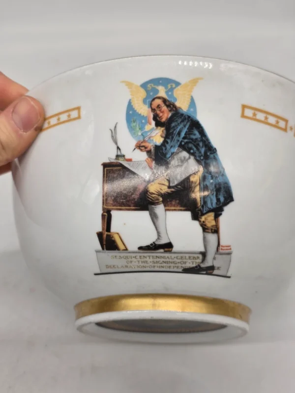 Porcelanowa misa Norman Rockwell Benjamin Franklin Bicentennial 1976