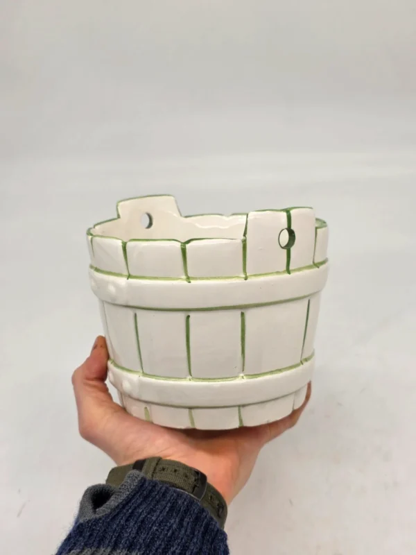 Ceramiczna osłonka doniczka wiaderko retro S. Decoré