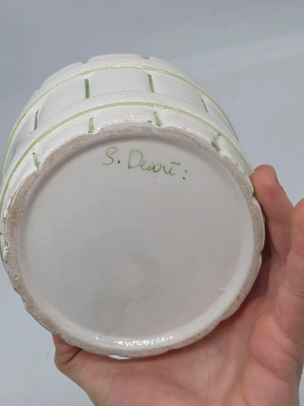 Ceramiczna osłonka doniczka wiaderko retro S. Decoré