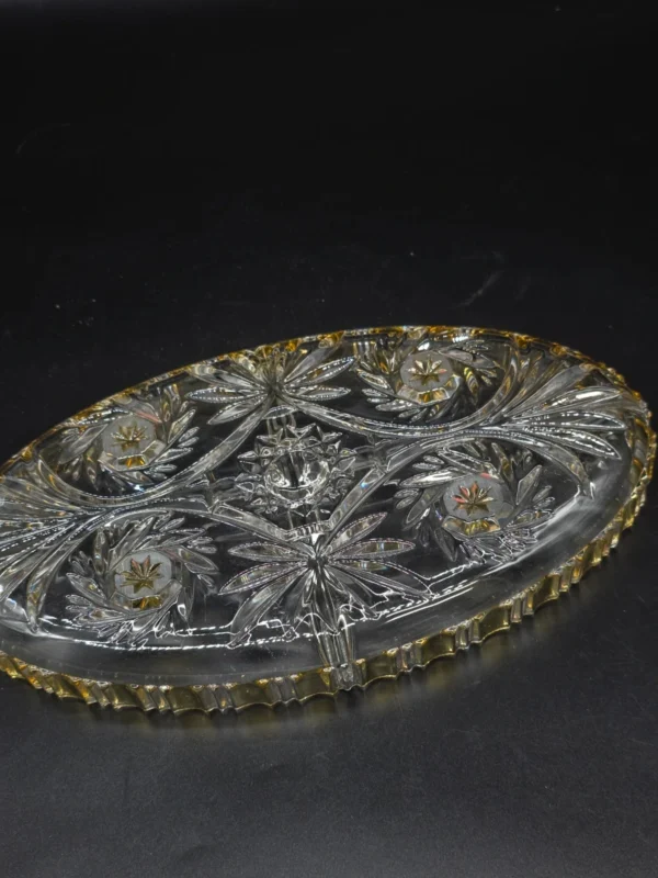 Owalna patera ceramiczna z ptakami ręcznie malowana 31 cm