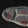 Szklana patera kabaret z motywem róż 30x20 cm