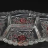 Szklana patera kabaret z motywem róż 30x20 cm