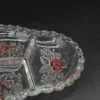 Szklana patera kabaret z motywem róż 30x20 cm