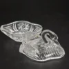 Szklany pojemnik łabędź maselnica bomboniera szkło vintage 10 cm