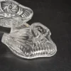 Szklany pojemnik łabędź maselnica bomboniera szkło vintage 10 cm