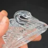 Szklany pojemnik łabędź maselnica bomboniera szkło vintage 10 cm