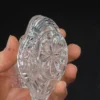 Szklany pojemnik łabędź maselnica bomboniera szkło vintage 10 cm