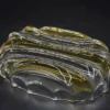 Żółta szklana patera owalna vintage 22 cm