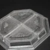 Szklana patera dzielona kabaret Art Deco grube szkło 24 cm
