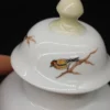Porcelanowa waza z pokrywką motyw ptaka Szczygieł 24 cm