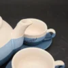 Serwis do herbaty ceramiczny niebieski zestaw 6 osób imbryk