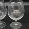 Kieliszki do koniaku z cynowymi medalionami zestaw 2 sztuki
