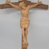 Duży drewniany krzyż rzeźba Chrystusa rękodzieło ludowe 72 cm