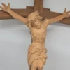Duży drewniany krzyż rzeźba Chrystusa rękodzieło ludowe 72 cm
