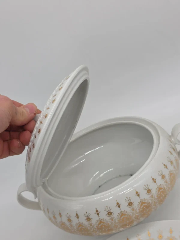 Waza do zupy z paterą Hutschenreuther Tirschenreuth złocona porcelana
