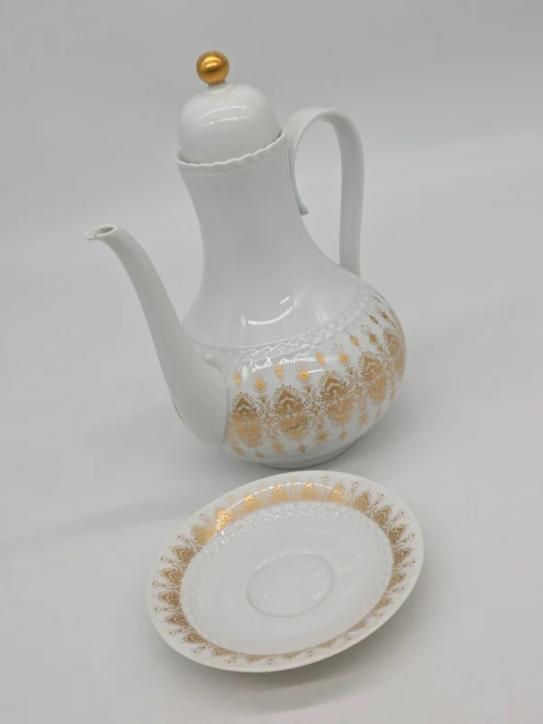 Dzbanek do kawy herbaty Hutschenreuther Tirschenreuth porcelana złocona zestaw