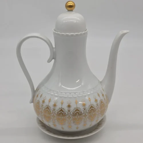 Dzbanek do kawy herbaty Hutschenreuther Tirschenreuth porcelana złocona zestaw