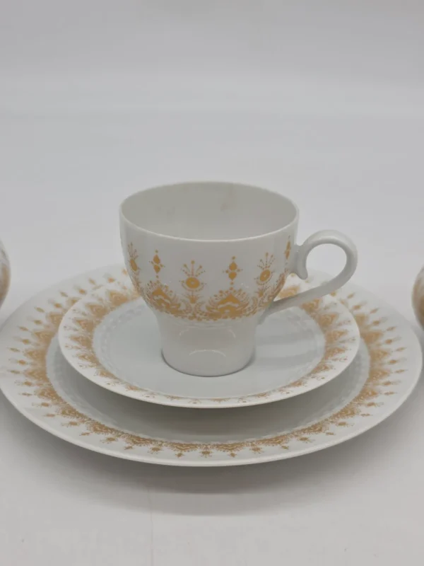 Serwis do kawy Hutschenreuther Tirschenreuth porcelana złocona komplet 5 el.