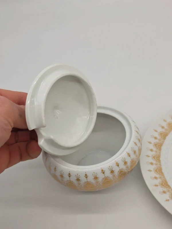 Serwis do kawy Hutschenreuther Tirschenreuth porcelana złocona komplet 5 el.