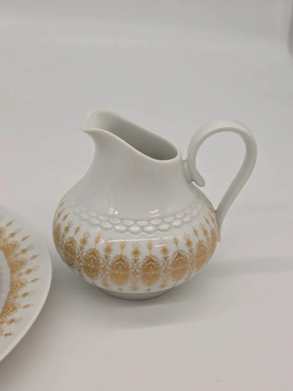 Serwis do kawy Hutschenreuther Tirschenreuth porcelana złocona komplet 5 el.