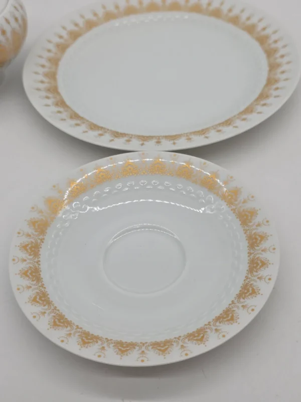 Serwis do kawy Hutschenreuther Tirschenreuth porcelana złocona komplet 5 el.