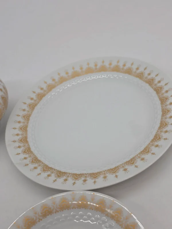 Serwis do kawy Hutschenreuther Tirschenreuth porcelana złocona komplet 5 el.