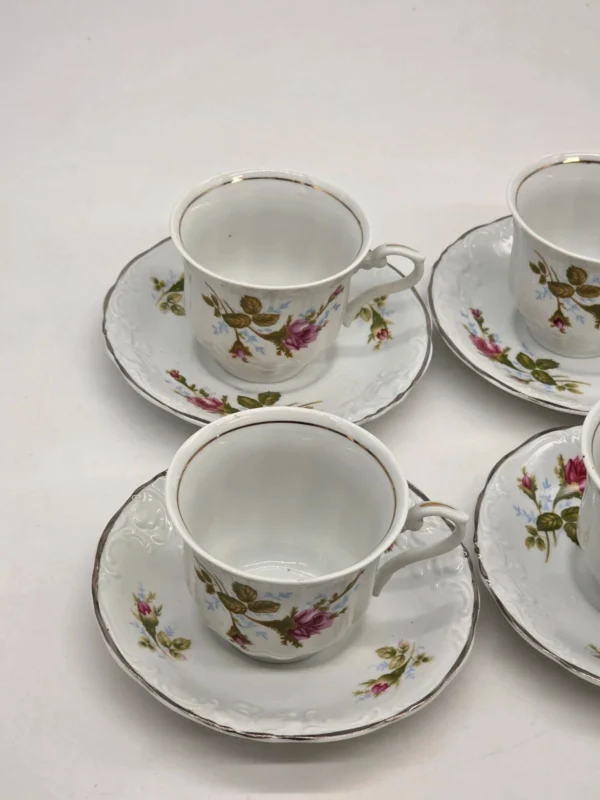 Serwis kawowy Wawel porcelana róże komplet dla 5 osób 10 elementów