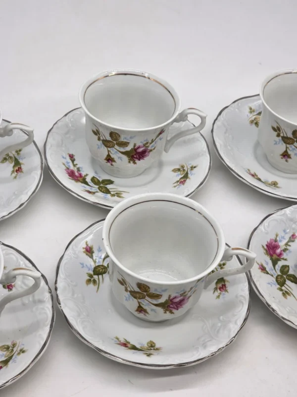 Serwis kawowy Wawel porcelana róże komplet dla 5 osób 10 elementów