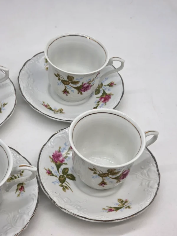Serwis kawowy Wawel porcelana róże komplet dla 5 osób 10 elementów