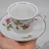 Serwis kawowy Wawel porcelana róże komplet dla 5 osób 10 elementów