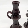 Para świeczników ceramicznych brązowe z rączką PRL 20 cm
