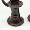 Para świeczników ceramicznych brązowe z rączką PRL 20 cm