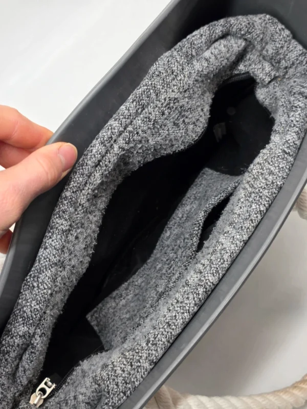 Torebka O bag szara antracytowa duża organizer liny