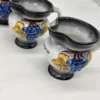 Ceramiczny zestaw do wina Ascona dzbanek i 6 kubków relief winogrona