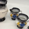 Ceramiczny zestaw do wina Ascona dzbanek i 6 kubków relief winogrona