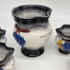 Ceramiczny zestaw do wina Ascona dzbanek i 6 kubków relief winogrona
