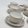 Bavaria Gold Lattice porcelanowy zestaw kawowy 6 osób 13 elementów