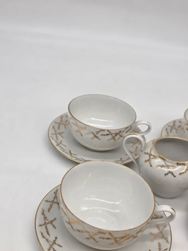 Bavaria Gold Lattice porcelanowy zestaw kawowy 6 osób 13 elementów