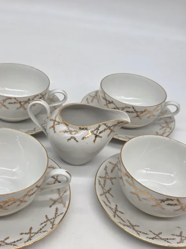 Bavaria Gold Lattice porcelanowy zestaw kawowy 6 osób 13 elementów