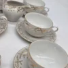 Bavaria Gold Lattice porcelanowy zestaw kawowy 6 osób 13 elementów