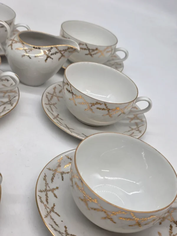 Bavaria Gold Lattice porcelanowy zestaw kawowy 6 osób 13 elementów
