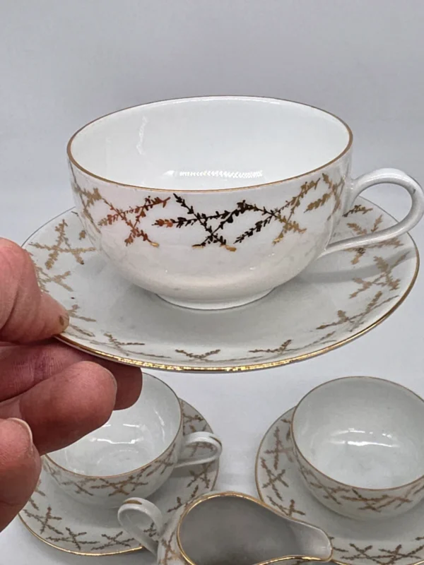 Bavaria Gold Lattice porcelanowy zestaw kawowy 6 osób 13 elementów