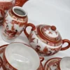 Japoński serwis do herbaty porcelana jajeczna Gejsze litofania 20 el